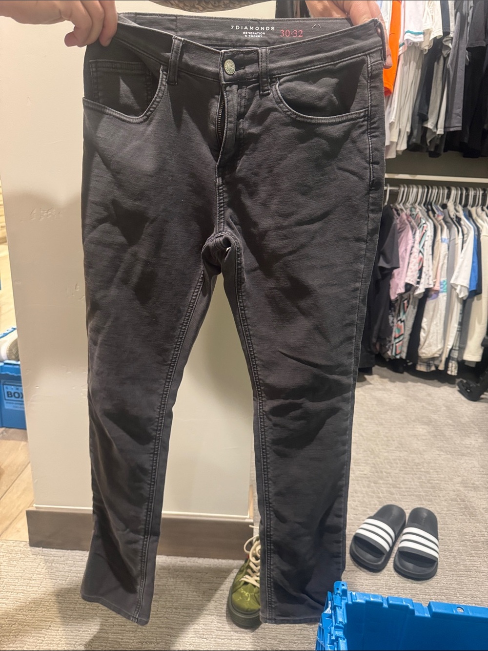 7 Diamonds Men's Skinny Jeans in Washed Black